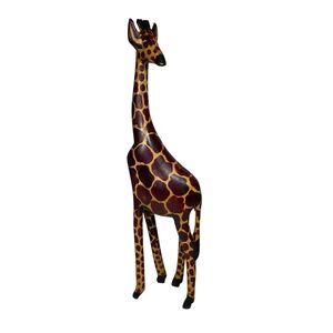 Vintage Wooden Giraffe Statue Figurine 12”
